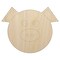 Cute Pig Face Unfinished Wood Shape Piece Cutout for DIY Craft Projects
